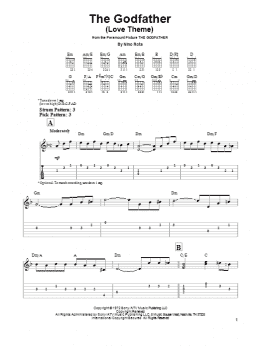 page one of The Godfather (Love Theme) (Easy Guitar Tab)
