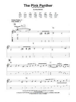 page one of The Pink Panther (Easy Guitar Tab)