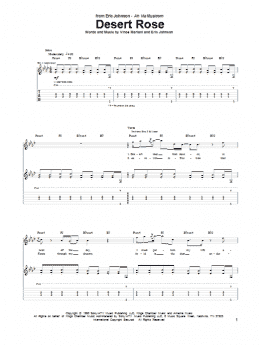 page one of Desert Rose (Guitar Tab)