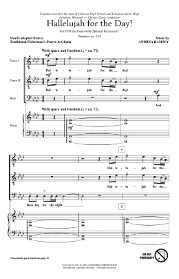 page one of Hallelujah For The Day! (TTBB Choir)
