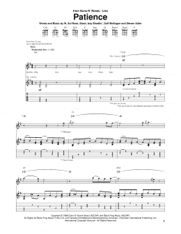 page one of Patience (Guitar Tab)
