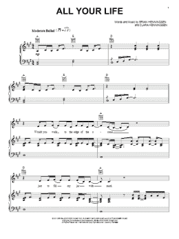 page one of All Your Life (Piano, Vocal & Guitar Chords (Right-Hand Melody))