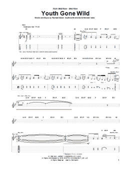 page one of Youth Gone Wild (Guitar Tab)