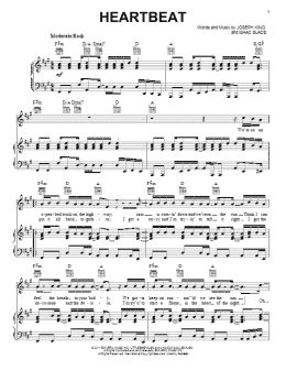 page one of Heartbeat (Piano, Vocal & Guitar Chords (Right-Hand Melody))