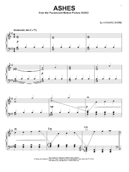 page one of Ashes (Piano Solo)