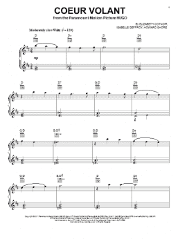 page one of Coeur Volant (Piano, Vocal & Guitar Chords (Right-Hand Melody))