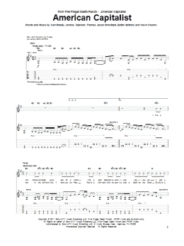 page one of American Capitalist (Guitar Tab)