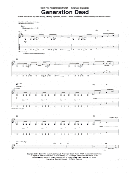 page one of Generation Dead (Guitar Tab)