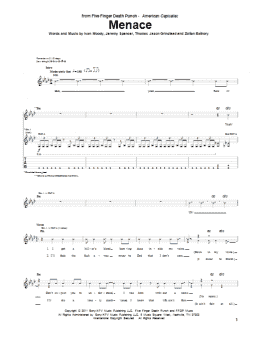 page one of Menace (Guitar Tab)