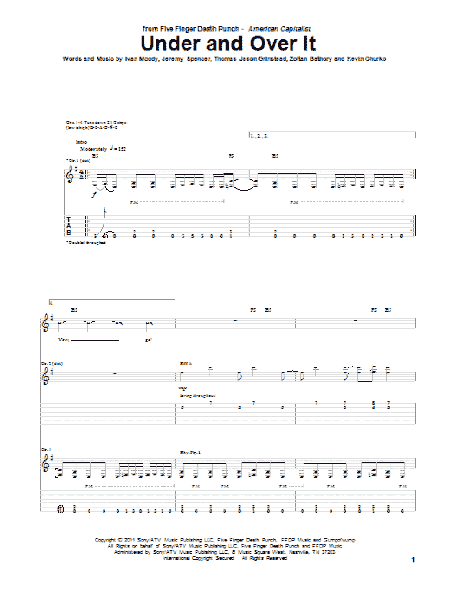 Under And Over It (Guitar Tab)