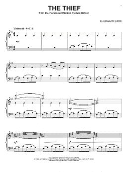 page one of The Thief (Piano Solo)
