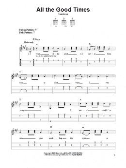 page one of All The Good Times (Easy Guitar Tab)
