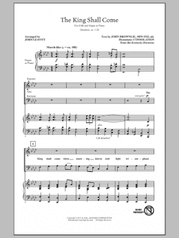 page one of The King Shall Come (SAB Choir)