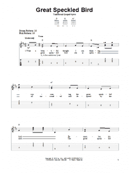 page one of Great Speckled Bird (Easy Guitar Tab)