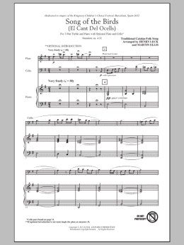 page one of Song Of The Birds (El Cant Del Ocells) (3-Part Treble Choir)