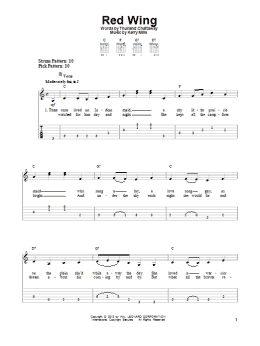 page one of Red Wing (Easy Guitar Tab)