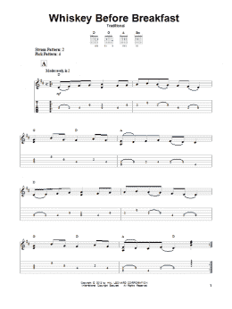 page one of Whiskey Before Breakfast (Easy Guitar Tab)