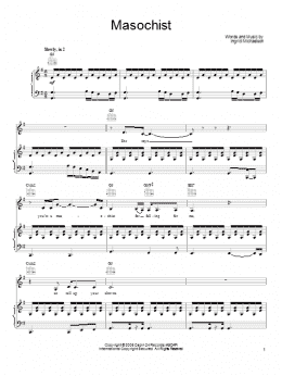 page one of Masochist (Piano, Vocal & Guitar Chords (Right-Hand Melody))