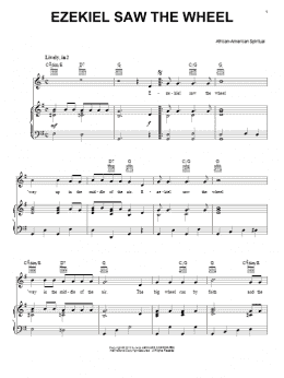 page one of Ezekiel Saw The Wheel (Piano, Vocal & Guitar Chords (Right-Hand Melody))