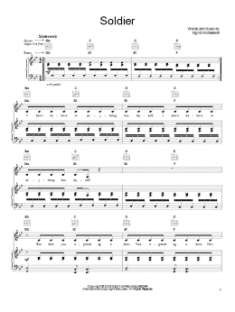 page one of Soldier (Piano, Vocal & Guitar Chords (Right-Hand Melody))