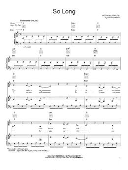 page one of So Long (Piano, Vocal & Guitar Chords (Right-Hand Melody))