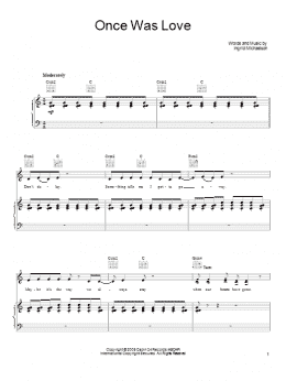 page one of Once Was Love (Piano, Vocal & Guitar Chords (Right-Hand Melody))