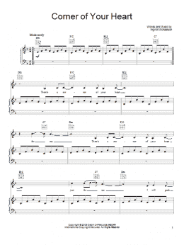 page one of Corner Of Your Heart (Piano, Vocal & Guitar Chords (Right-Hand Melody))