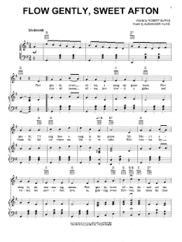 page one of Flow Gently, Sweet Afton (Piano, Vocal & Guitar Chords (Right-Hand Melody))