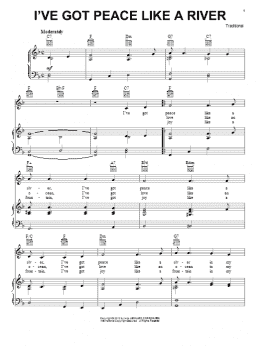 page one of I've Got Peace Like A River (Piano, Vocal & Guitar Chords (Right-Hand Melody))