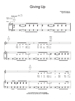 page one of Giving Up (Piano, Vocal & Guitar Chords (Right-Hand Melody))