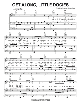 page one of Get Along, Little Dogies (Piano, Vocal & Guitar Chords (Right-Hand Melody))