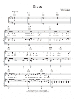 page one of Glass (Piano, Vocal & Guitar Chords (Right-Hand Melody))