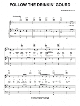 page one of Follow The Drinkin' Gourd (Piano, Vocal & Guitar Chords (Right-Hand Melody))