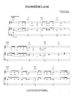 page one of Incredible Love (Piano, Vocal & Guitar Chords (Right-Hand Melody))