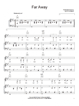 page one of Far Away (Piano, Vocal & Guitar Chords (Right-Hand Melody))