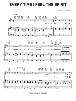 page one of Every Time I Feel The Spirit (Piano, Vocal & Guitar Chords (Right-Hand Melody))