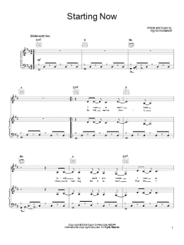 page one of Starting Now (Piano, Vocal & Guitar Chords (Right-Hand Melody))