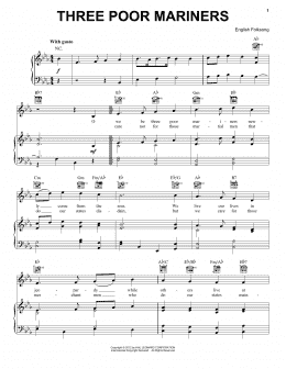 page one of Three Poor Mariners (Piano, Vocal & Guitar Chords (Right-Hand Melody))