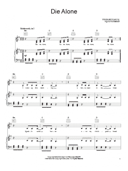 page one of Die Alone (Piano, Vocal & Guitar Chords (Right-Hand Melody))