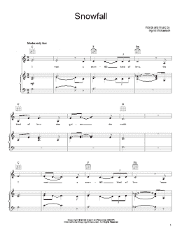 page one of Snowfall (Piano, Vocal & Guitar Chords (Right-Hand Melody))