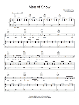 page one of Men Of Snow (Piano, Vocal & Guitar Chords (Right-Hand Melody))