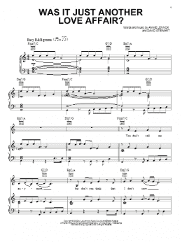 page one of Was It Just Another Love Affair? (Piano, Vocal & Guitar Chords (Right-Hand Melody))
