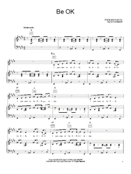 page one of Be OK (Piano, Vocal & Guitar Chords (Right-Hand Melody))