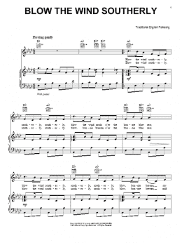 page one of Blow The Wind Southerly (Piano, Vocal & Guitar Chords (Right-Hand Melody))