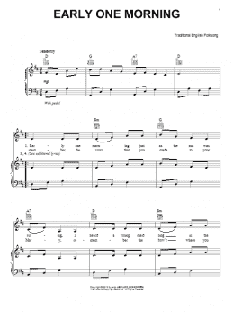 page one of Early One Morning (Piano, Vocal & Guitar Chords (Right-Hand Melody))