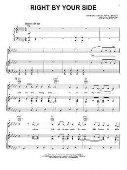 page one of Right By Your Side (Piano, Vocal & Guitar Chords (Right-Hand Melody))