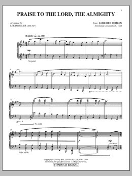 page one of Praise To The Lord, The Almighty (Piano Solo)