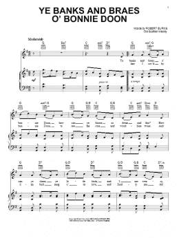 page one of Ye Banks And Braes O' Bonnie Doon (Piano, Vocal & Guitar Chords (Right-Hand Melody))