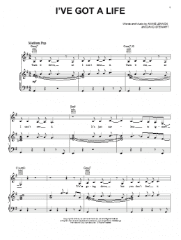 page one of I've Got A Life (Piano, Vocal & Guitar Chords (Right-Hand Melody))