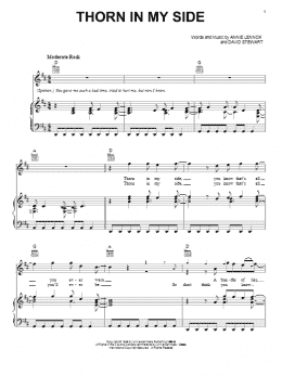 page one of Thorn In My Side (Piano, Vocal & Guitar Chords (Right-Hand Melody))